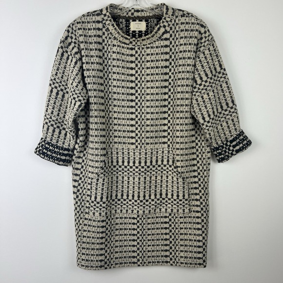 BILLY REID Black Preston Fall Tweed Sweater Knit Timeless Boxy Comfy Dress SMALL - Picture 1 of 10